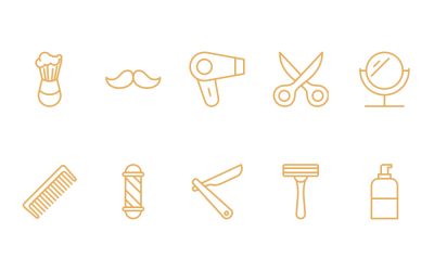 Barbershop Line Icons