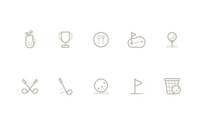 Golf Line Icons