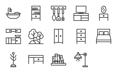 Home Organizer Line Icons