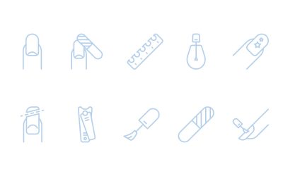 Nail Salon Line Icons