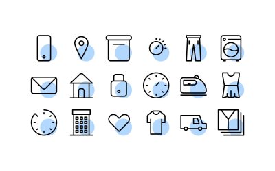 Dry Cleaning Line Icons