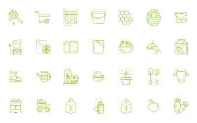 Farmer Line Icons