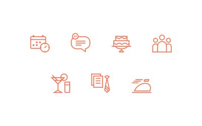 Food Catering Line Icons