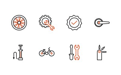 Bike Repair Line Icons