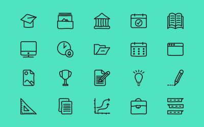 Classroom Line Icons