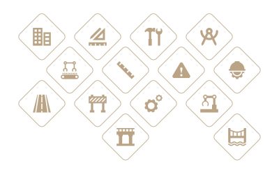 Engineering Firm Line Icons