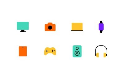 Electronics Store Flat Icons