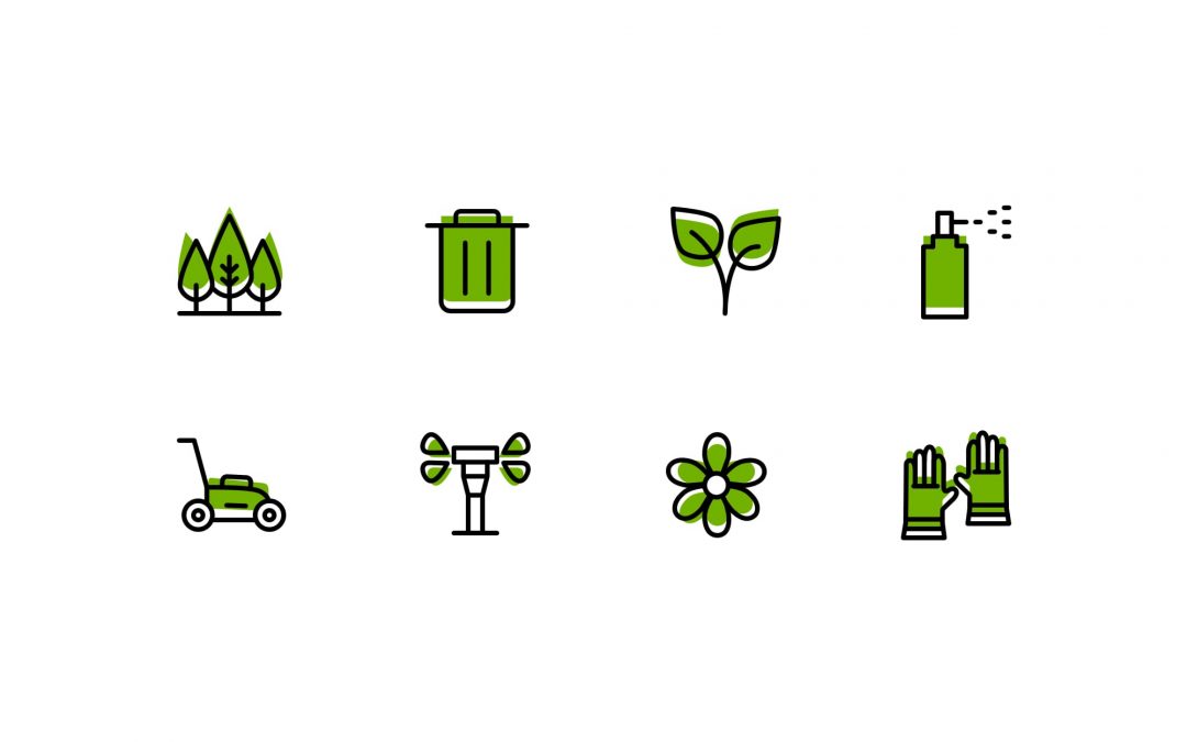 Landscape Maintenance Line Icons