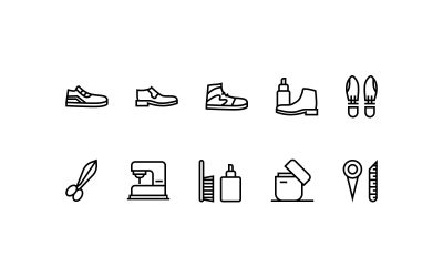 Shoe Repair Line Icons