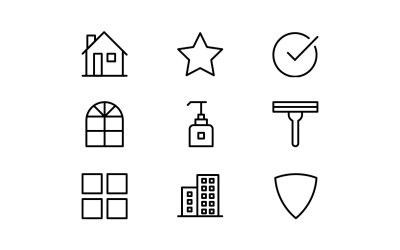 Window Cleaning Line Icons