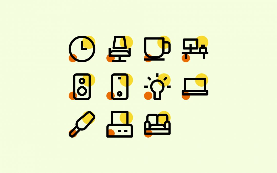 Co-Working Space Line Icons