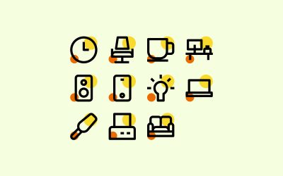 Co-Working Space Line Icons