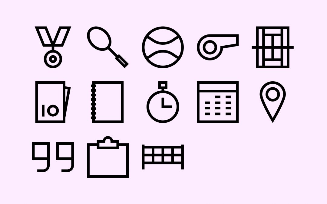 Tennis Club Line Icons