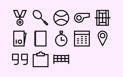 Tennis Club Line Icons