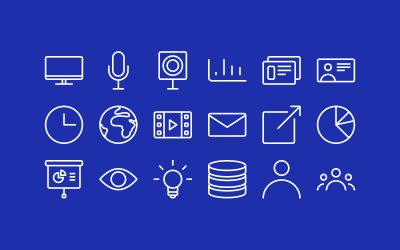 Virtual Conference Line Icons