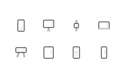Device Repair Line Icons