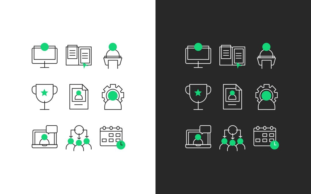 Online Course Line Icons