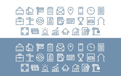 Real Estate Agent Line Icons