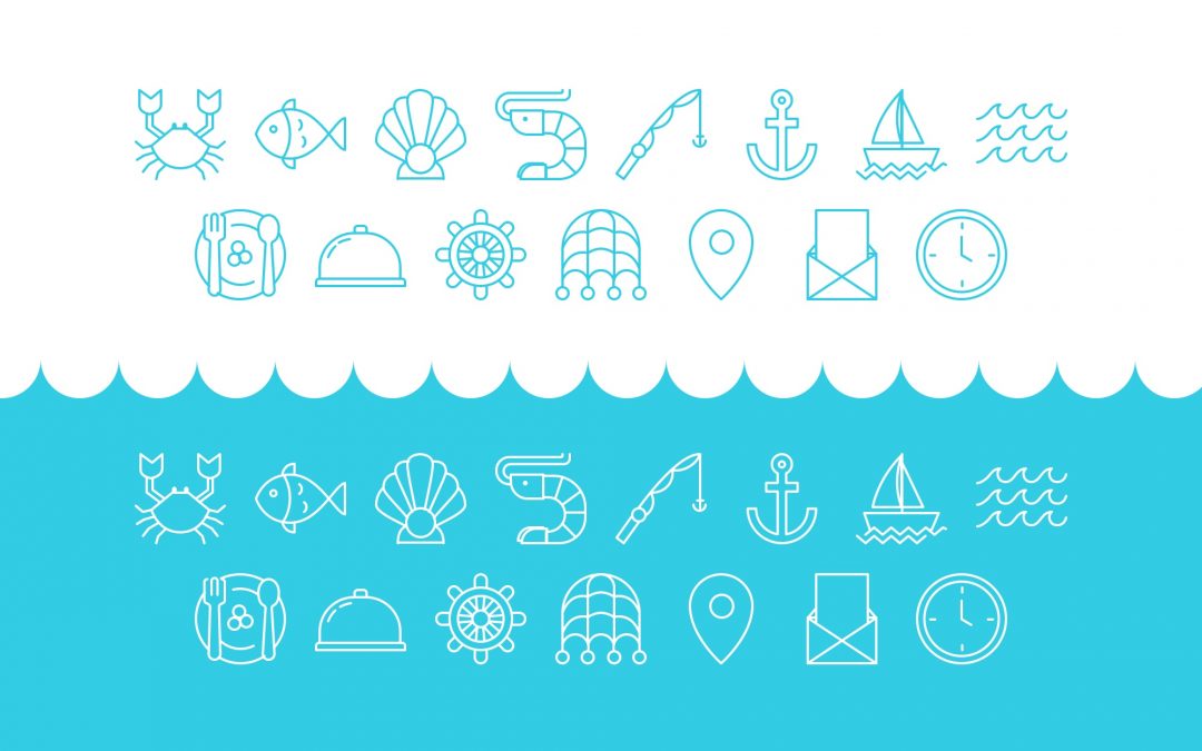 Seafood Restaurant Line Icons